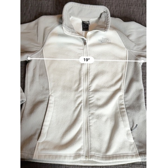 The North Face Gray White Fleece‎ Zip Up Jacket Medium - Picture 2 of 5